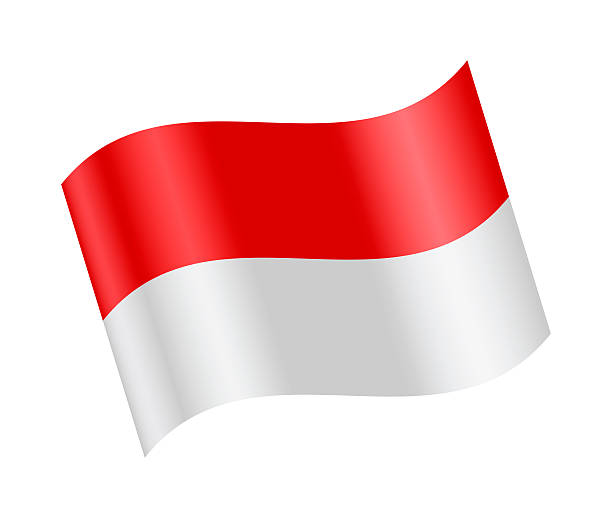 Realistic vector illustration of the national flag of Indonesia waving in the wind. High-quality design suitable for news, international politics, geography, diplomacy, global business, education and cultural concepts