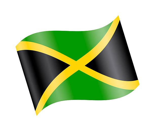 Realistic vector illustration of the national flag of Jamaica waving in the wind. High-quality design suitable for news, international politics, geography, diplomacy, global business, education and cultural concepts