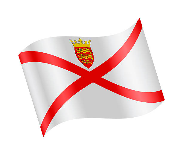 Realistic vector illustration of the national flag of Jersey waving in the wind. High-quality design suitable for news, international politics, geography, diplomacy, global business, education and cultural concepts