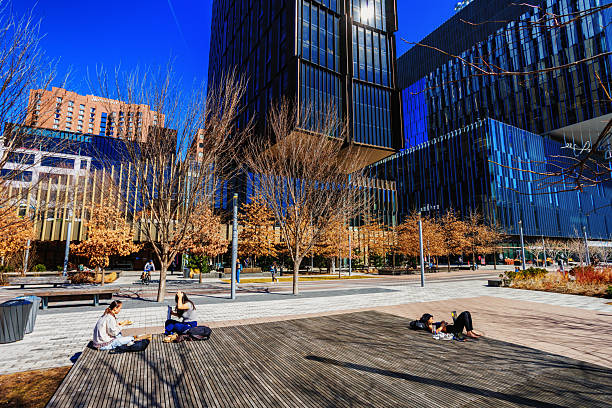 Cambridge, Massachusetts, USA - March 10, 2026: Students enjoying a \