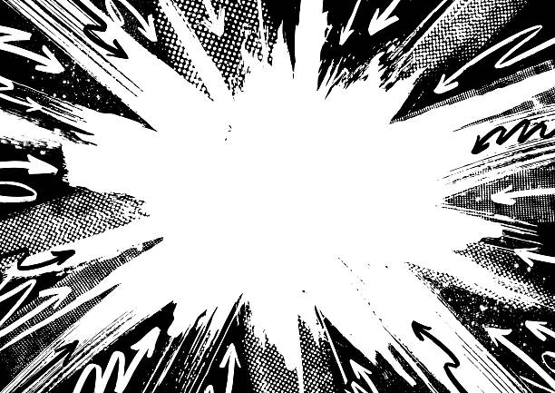 Black and white comic explosion background vector illustration vector art illustration