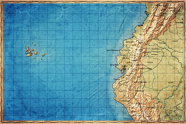 Vintage Map Of Ecuador With Provincial Boundaries On Retro Paper Background