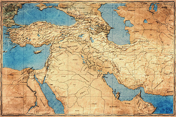 Vintage Map Of Kurdistan On Retro Paper Background