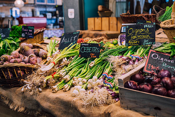 Fresh Vegetable Market Stall in Bordeaux, France