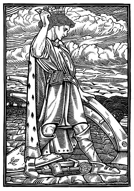 Image from 19th Century Art Illustrated Magazine: A King's Lesson, Wood Engraving by Bernard Sleigh