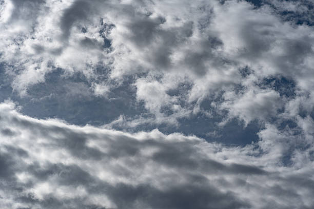 Clouds in the sky. The wonderful spectacle of a sky full of clouds. Depth and three-dimensionality of a cloudy sky.