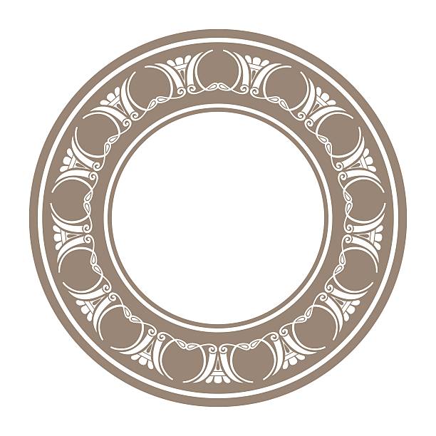 Round Vector Greek style seamless ornament. Vintage round frame. Greek floral meander, palmette. Endless European pattern border. Border Ancient Greece, Roman Empire. For embroidery, plate, porcelain