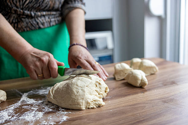 Preparing dough for bread making