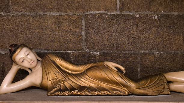 reclining buddha in buddhist temple in Sri Lanka