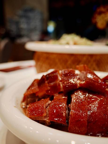 Close up of sliced roasted meat dish
