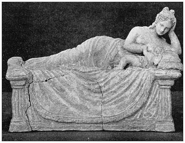 Image from 19th Century Art Illustrated Magazine: Tanagra Terracotta, Aphrodite Nursing Eros