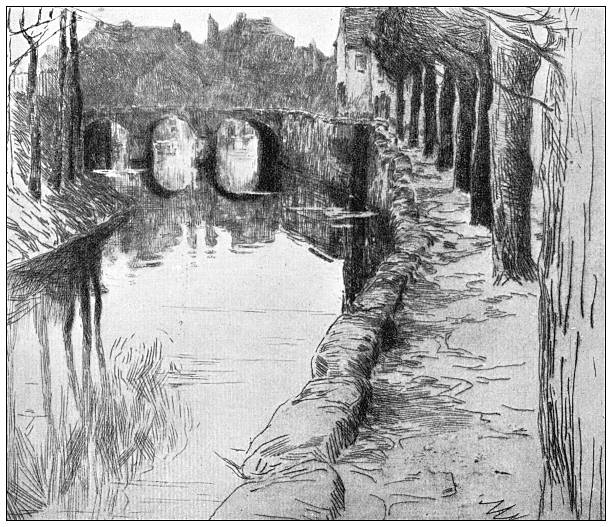 Image from 19th Century Art Illustrated Magazine: Vieux Canal, by Albert Baertsoen