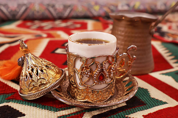 A Cup of Hot Turkish Coffee Served on the Table
