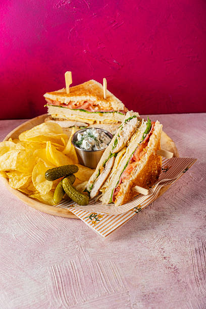 Classic Chicken Club Sandwich with Chips