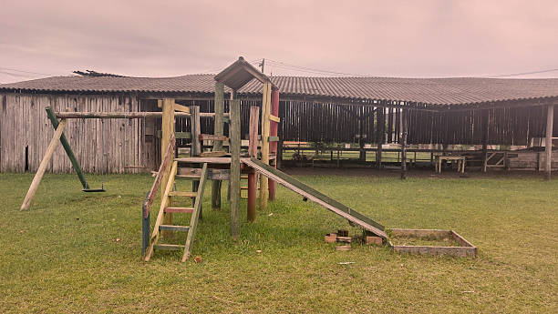 Old children playground in a rural setting in the countryside