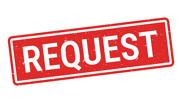 Request. Grunge rubber stamp for your own design, isolated on a blank background. The stamp is in red ink, it is composed of a text with a frame, the text is not colored. Vector Illustration (EPS file, well layered and grouped). Easy to edit, manipulate, resize or colorize. Vector and Jpeg file of different sizes.