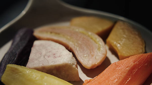 Healthy Boiled Fruits and Vegetables.