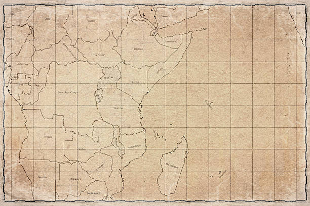 Vintage Map Of East Africa On Retro Paper Background