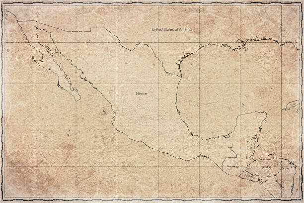 Vintage Map Of Mesoamerica On Retro Paper Background