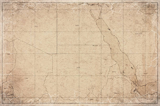 Vintage Map Of Nubia On Retro Paper Background