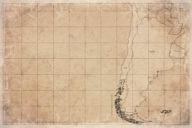 Vintage Map Of Patagonia On Retro Paper Background