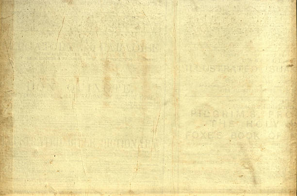 Grunge vintage paper background texture with faded partal text, oringinal 130 years old