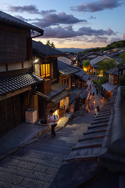 Twilight in the historic district of Kyoto