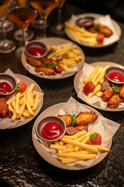 Several Western dishes placed on the table