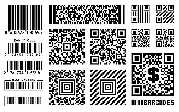 Barcode & QR Code Set Vector Illustration vector art illustration
