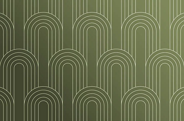 calm, artistic, wallpaper, muted olive, vintage, digital, layout, earthy tone,  u-shape elements, subtle,