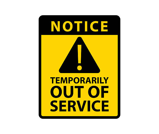 Temporarily Out of Service Sign, Label, Banner Poster