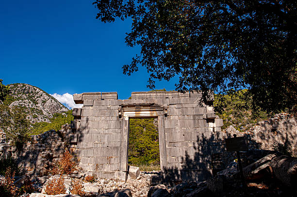 Temple gate in the ancient city of Olympos