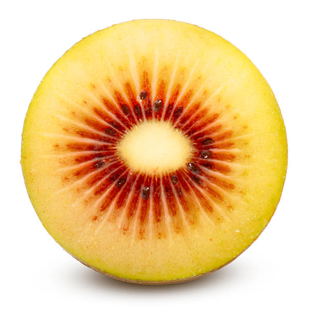 Red Kiwi fruit isolated on white background, Red Kiwi fruit on White Background With clipping path.