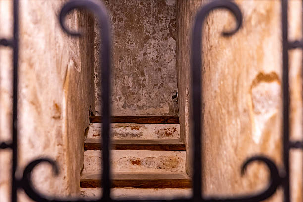 Old interior chambers inside Mission San Xavier del Bac reveal preserved Spanish Catholic architecture in Tucson Arizona