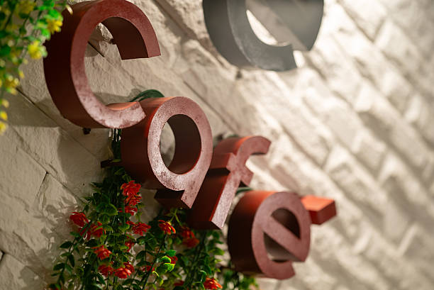 Cozy Cafe Sign in Warm Ambient Light