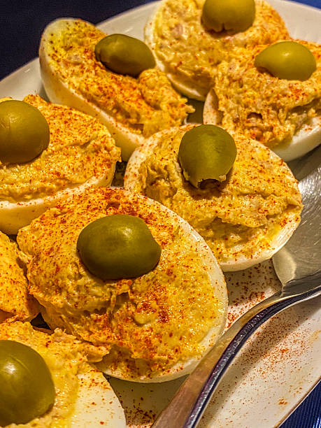 Plate of deviled eggs