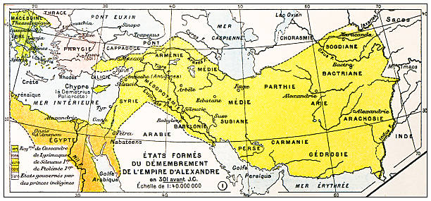 Map from old French Atlas: After the Alexander the Great's empire (301 BC)