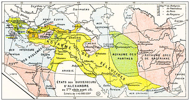 Map from old French Atlas: Successors of Alexander the Great's empire (2nd century BC)