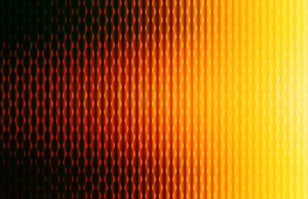 Abstract vector background design. Circular ribbed glass effect with orange colored background.