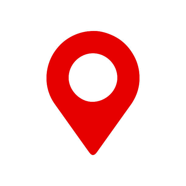 stockillustraties, clipart, cartoons en iconen met simple red map pin. concept of global coordinate, dot, needle tip, ui. flat style trend modern brand graphic design on white background - locatiekaart