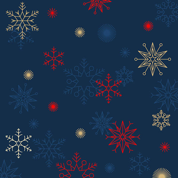 Festive winter greeting card with snowflake design on dark blue background