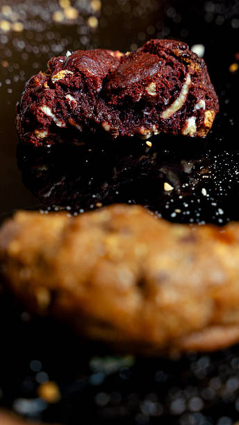 Red velvet cookie with white chocolate chips dessert