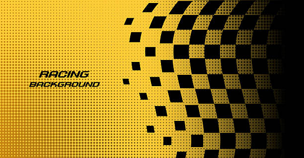 Racing abstract design background vector Yellow racing background black and yellow cars stock illustrations