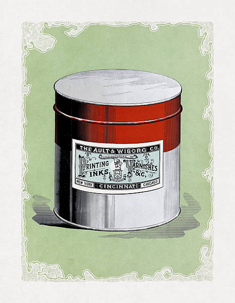 Poster promoting a can of red printing ink from the Ault & Wiborg Company, a late 19th-century printing ink manufacturer (now defunct).