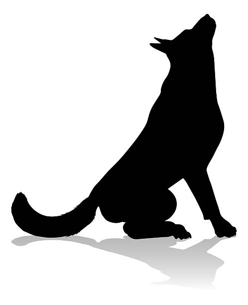 A detailed animal silhouette of a pet dog