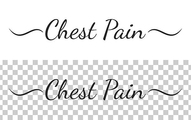 Chest Pain. Trendy calligraphy text with swashes on the sides. Handwritten text in black ink, isolated on white and transparent backgrounds for your own design. Vector Illustration (EPS file, well layered and grouped). Easy to edit, manipulate, resize or colorize. Vector and Jpeg file of different sizes.