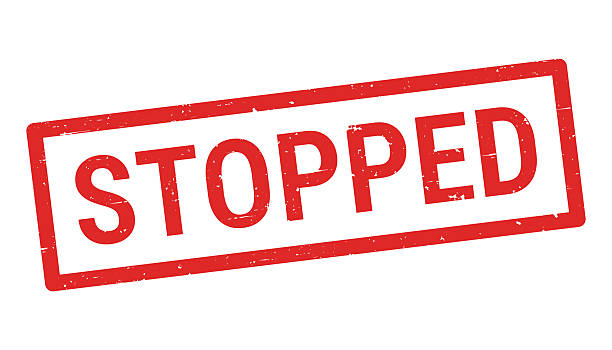 Stopped. Grunge rubber stamp for your own design, isolated on a blank background. The stamp consists of text and a frame in red ink. Vector Illustration (EPS file, well layered and grouped). Easy to edit, manipulate, resize or colorize. Vector and Jpeg file of different sizes.