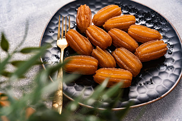 Ramadan Sweets And Middle Eastern Cuisine Close-Up Of Tulumba Dessert