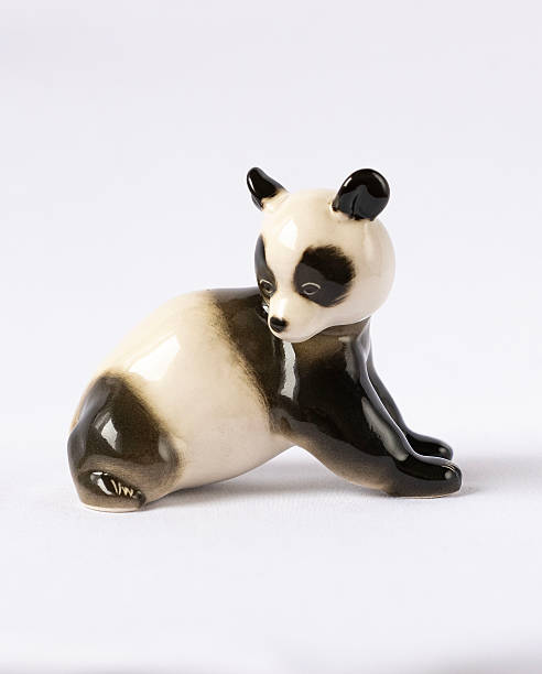 Vintage porcelain figurine of a Panda Bear. Leningrad Porcelain Factory, USSR, 1970-1980.