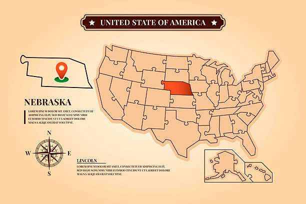 USA Map Puzzle Concept – Creative United States Vector Illustration